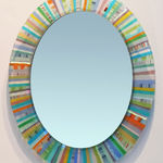 pastel oval mirror