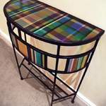 bow front plaid table