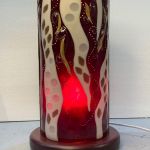 Red & Ivory lamp on